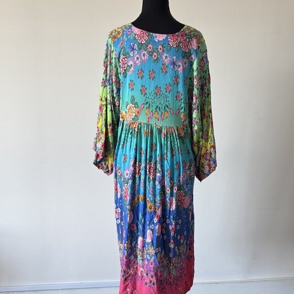 Johnny Was Rainbow Easy Cover Up Dress Womens Medium Boho Resort Travel - Picture 16 of 16